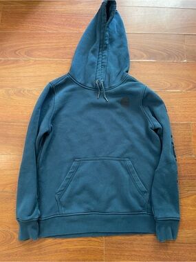 Carhartt Teal Hooded Sweatshirt with Logo